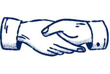 hands shaking illustration