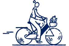 person riding a bike illustration
