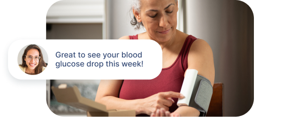 Woman taking her blood pressure