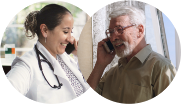 patient on the phone with clinician