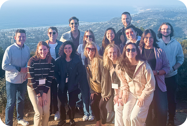 Cadence team offsite with ocean view