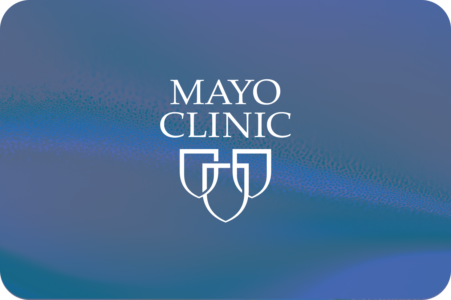 Mayo Clinic logo on a blue gradient background